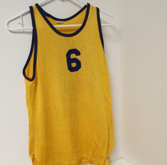 Vintage Mens Wilson Shorts Basketball Uniform with Tank Gold