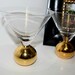 Vintage Cocktail Glasses Teardrop Martini Mad Men Gold Ball Base