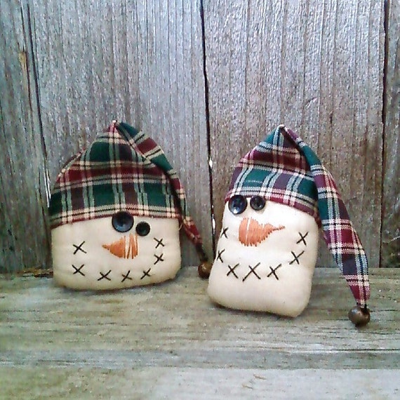 primitive stocking cap snowman ornaments primitive stocking cap snowman ornaments