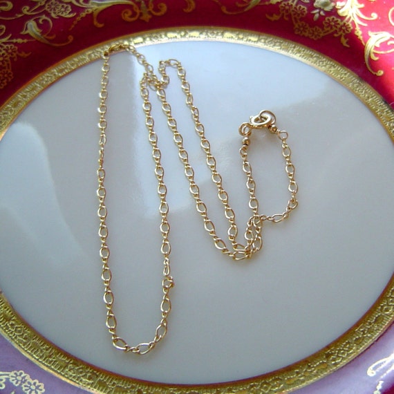 16 Inch 14K Gold filled Chain Necklace Bridal by queeniejewels