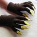 RESERVED for Eryka: Gloves with claws, brown and yellow, one size