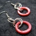 Silver Dangle Earrings - Pink Shell by randomcreative on Etsy
