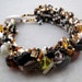 Beaded Cuff Bracelet - Tortoiseshell Cat Brown Neutrals by randomcreative on Etsy