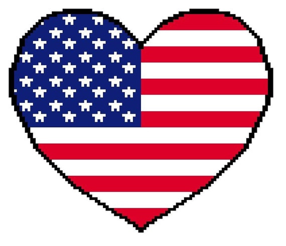 dmc heart crochet pattern USA Patron pattern, crochet heart flag de // crochet punto cruz o de