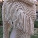 SALE cream mohair soft wool mix wrap triangle shawl