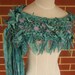 WEEKEND SALE Hand Dyed Teal Silk Chiffon Tattered Boho Scarf by plumfish on etsy
