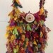 Recycled Sari Silk Very Raggy Sunshine Rainbow Ribbon Bag Hand Crocheted by plumfish