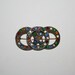 Art Deco Rhinestone Brooch Multicolor Bling Three Ring