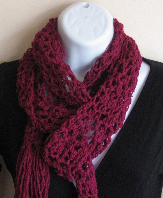 Items similar to Berry Beautiful Scarf. Women Accessories Crochet on Etsy