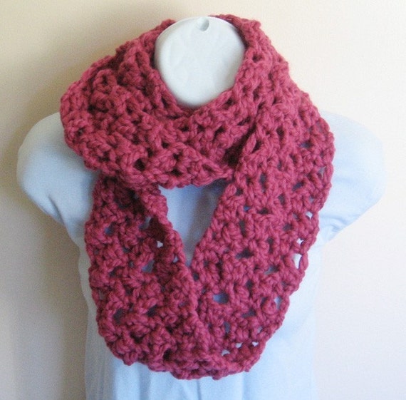 Raspberry Sorbet Infinity Scarf. Accessories by CozyGirlDesigns