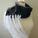 nocturnal snowfall knit neckwarmer . cowl neck scarf . winter accessories . black and white