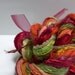 Vegetable Patch Fringe Effects . art yarn bundle 20yds . tomato, squash, eggplant, carrot, lettuce, herbs