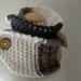 RESERVED for Trisha . 2 neutral territory chunky knit cowl neck button scarves