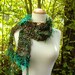 gilded forest. handknit scarf vegan knitwear enchanted mori girl fall fashion autumn accessories pine moss teal green gold bronze