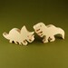 Wood Toy Dinosaurs - Set of 2 Wooden Dino Toys - Fun for Children and Toddlers - Makes a Great Party Favor
