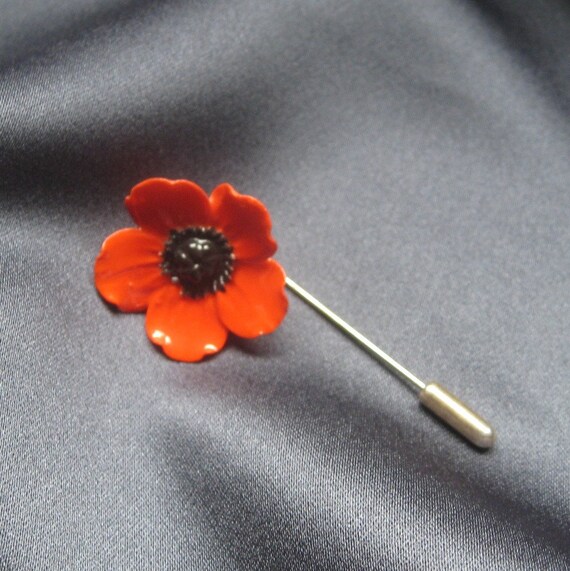 Vintage Poppy Lapel Pin