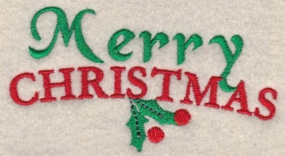 Items similar to Merry Christmas Embroidery Design on Etsy