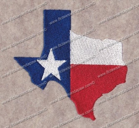 State of Texas Machine Embroidery Design 4x4