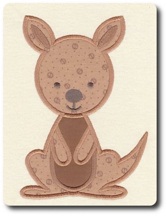 Applique Kangaroo Machine Embroidery Design Includes 3 Sizes