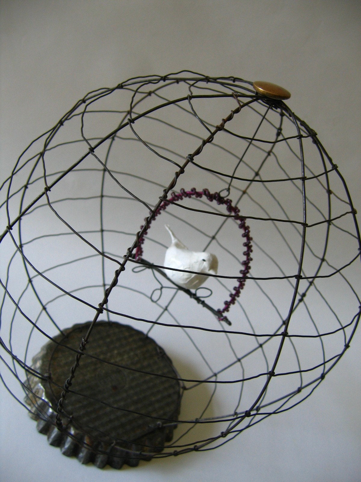 Bird cage in wire by Debeauxsouvenirs on Etsy