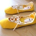 Size 9.5- Yellow Handmade Organic Vegan Shoes- Solstice Flat