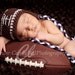 Crochet football hat, newborn baby, Choose colors, choose Football Team, Crochet Earflap, newborn baby girl or boy photography prop