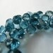 London Blue Topaz Gemstone. Faceted Onion Briolettes, 5mm. Semi Precious Gemstone Briolette. Packet of 2. (11TZLB) Reduced from 15.40