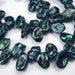 Keshi Pearls, Tempting Teal, Top drilled, 7.5mm, Strand ...(2FPKT)