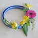 Porcelain Pansy Ring Flower Holder in Cobalt Blue