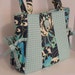 DeaniesDuffles Karys Diaper Bag or Tote in Wild Flowers Navy and Happy Dots Ice by Amy Butler