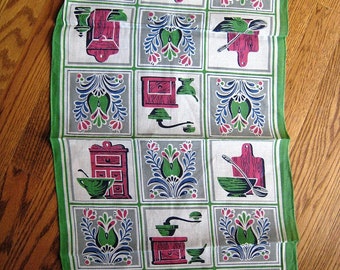 Vintage Kitchen Towel-Pennsylvania Dutch Theme