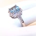 LOVELY Sterling Silver & Faceted Blue Crystal Fashion RIng...