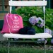 Small knitting project bag - Keep Calm and Carry Yarn - raspberry
