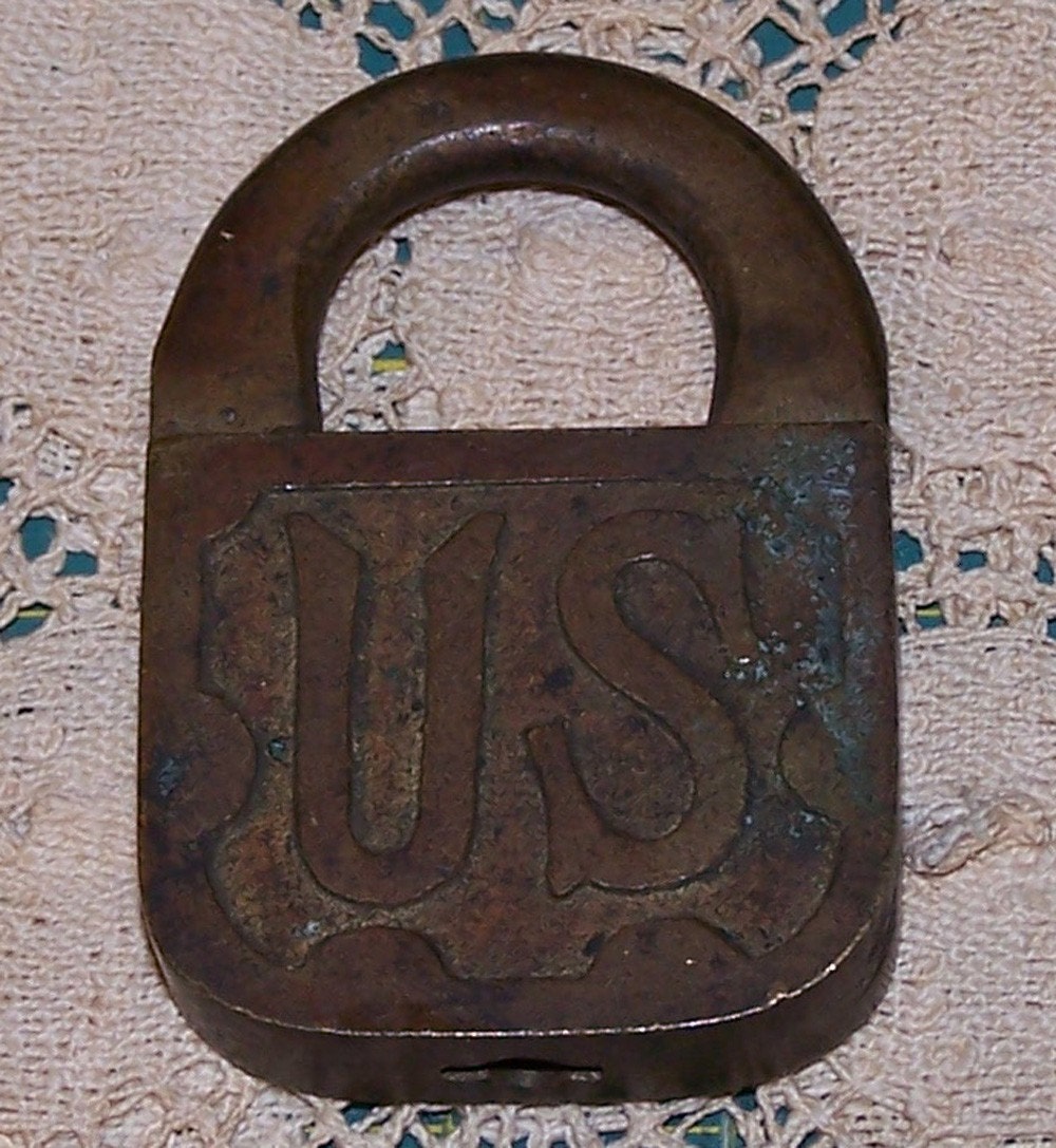 Tarnished OLD US Lock Vintage Brass