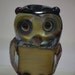 Cedric............ lampwork double helix owl bead... sra..