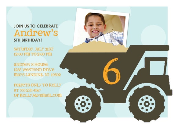 Truckin' - Custom Birthday Photo Invitation Il_570xn