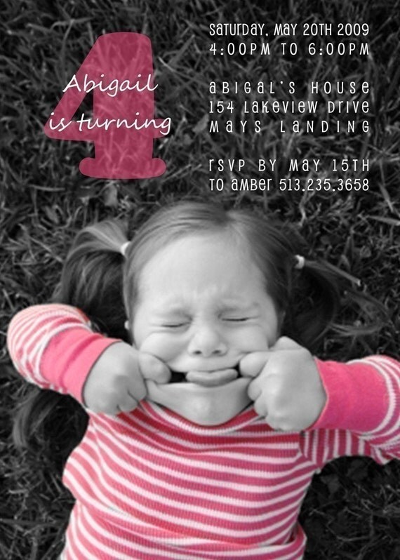 Birthday Invitations Custom Photo Invitations Il_570xn