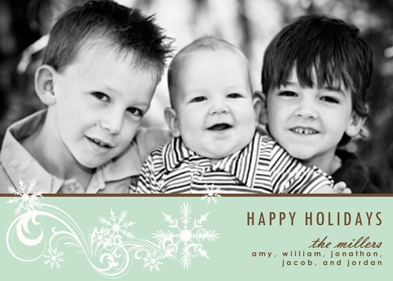 FLURRY of SNOWFLAKES...Custom Holiday Photo Cards...by KM Thomas Designs Il_570xn