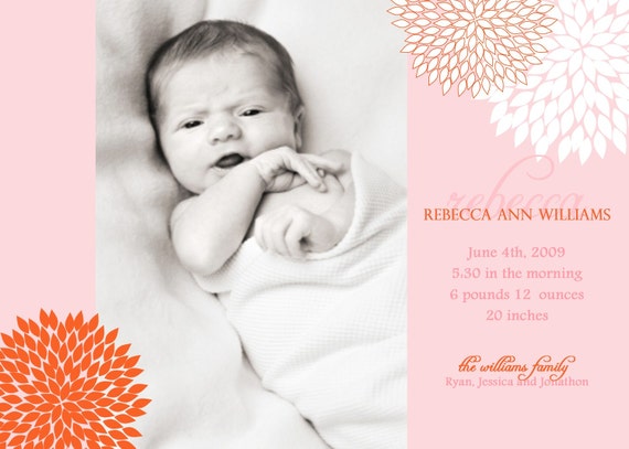 Cheerful - Custom Photo Birth Announcements Il_570xn