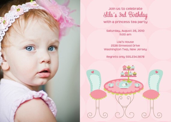 Tea Party - Custom Birthday Photo Invitation Il_570xn