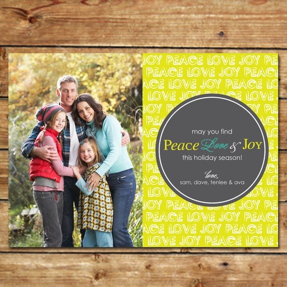 MODERN JOY...Custom Photo Holiday Card...by KM Thomas Designs Il_570xn
