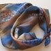 Silk Square Scarf - Coastal - Hand Painted Ladies Scarves Bandana Brown Navy Sapphire Blue Tan Beige