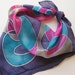 Silk Square Scarf - Disco - Hand Painted Ladies Scarves Bandana Navy Blue Magenta Pink Gray Teal Turquoise