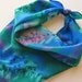 Silk Square Scarf - Monet - Hand Painted Ladies Scarves Bandana Sapphire Blue Emerald Green Coral Pink