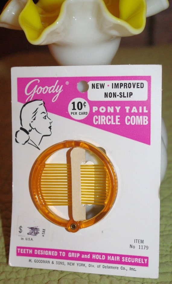 Vintage GOODY CIRCLE COMB pony tail holder /// NOS