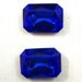 Vintage Sapphire Blue Octagonal Glass Jewels or Stones, 18X13 mm, 2