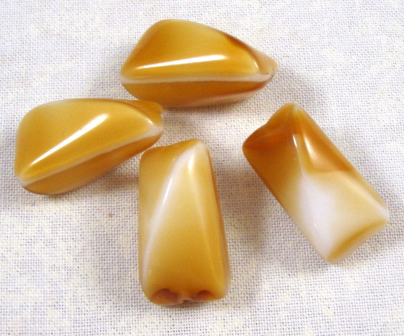 Vintage German Butterscotch Givre Glass Beads, 9 from ...