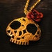 Day of the Dead Necklace gold rose