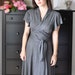70 % off- grey melange wrap dress sample sale- size 6-8 - only one available REDUCED FROM 98 USD