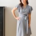 Wrap Dress With Shawl Collar In Light grey